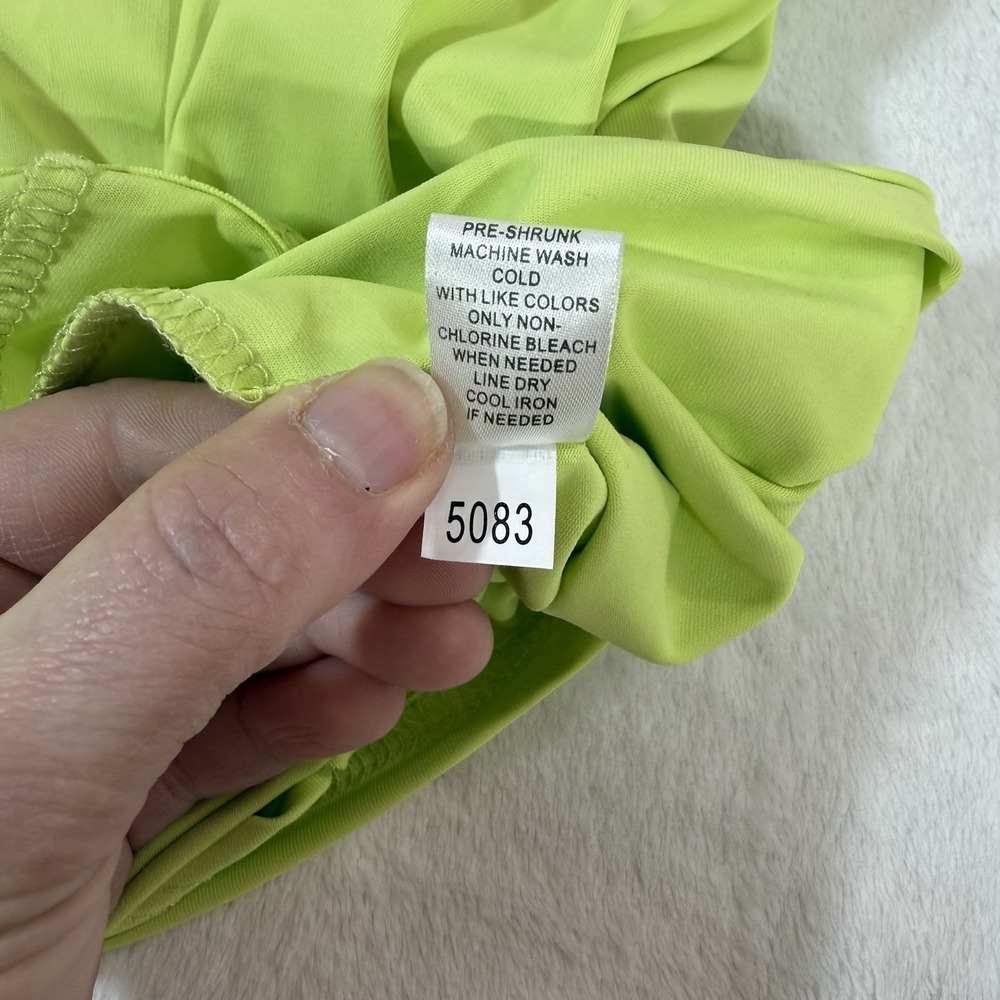 LULU B V-Neck UPF 50+ Blouse Shirt 5083 Nylon Blend Neon Green Women's XL Flaw* - Picture 5 of 8